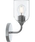 Ilia 1-Light Wall Sconce with Clear Glass Shade Polished Chrome