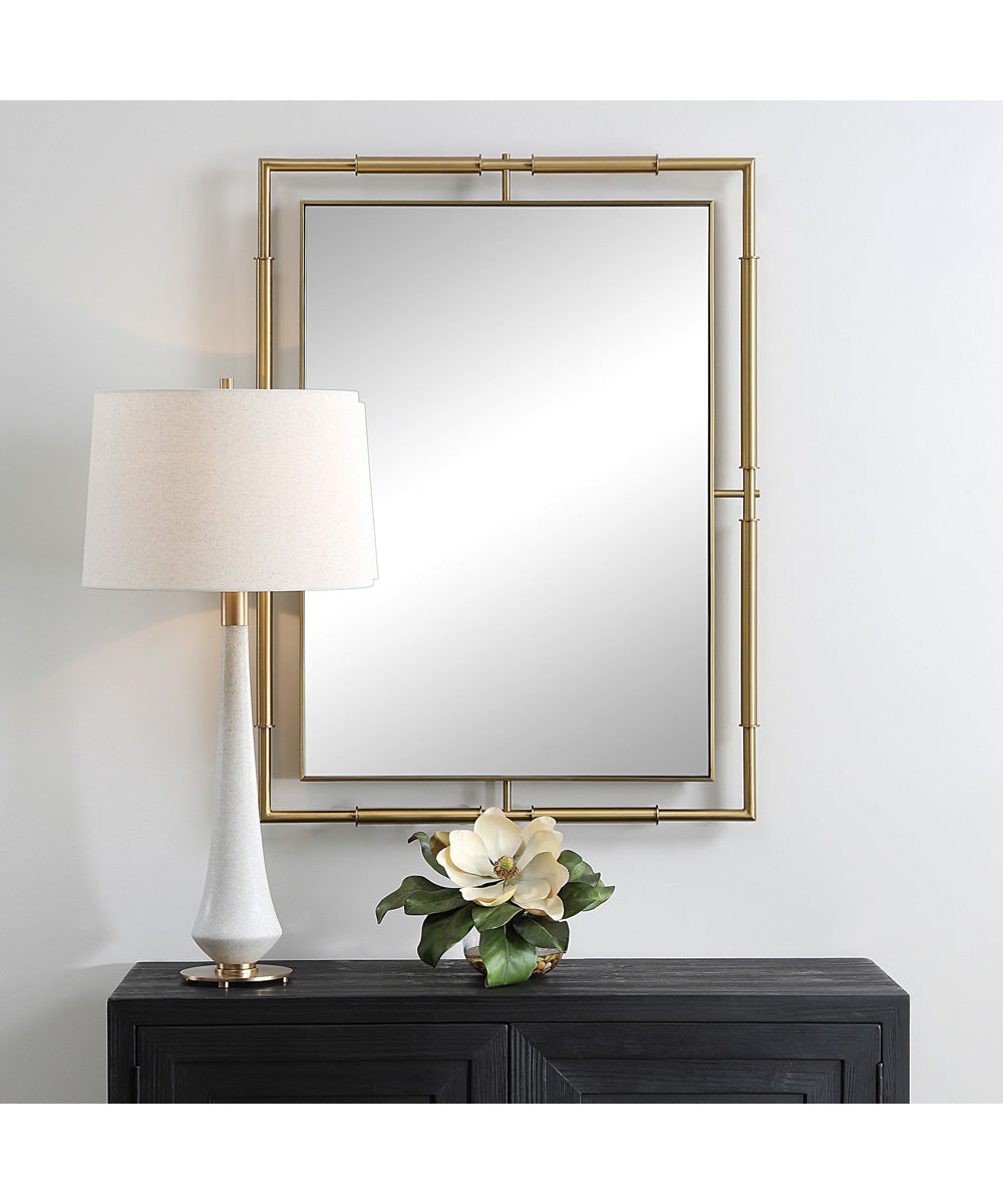 It's All Connected Rectangle Brass Mirror