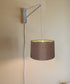 14"W MAST Plug-In Wall Mount Pendant 1 Light White Cord/Arm Chocolate Burlap