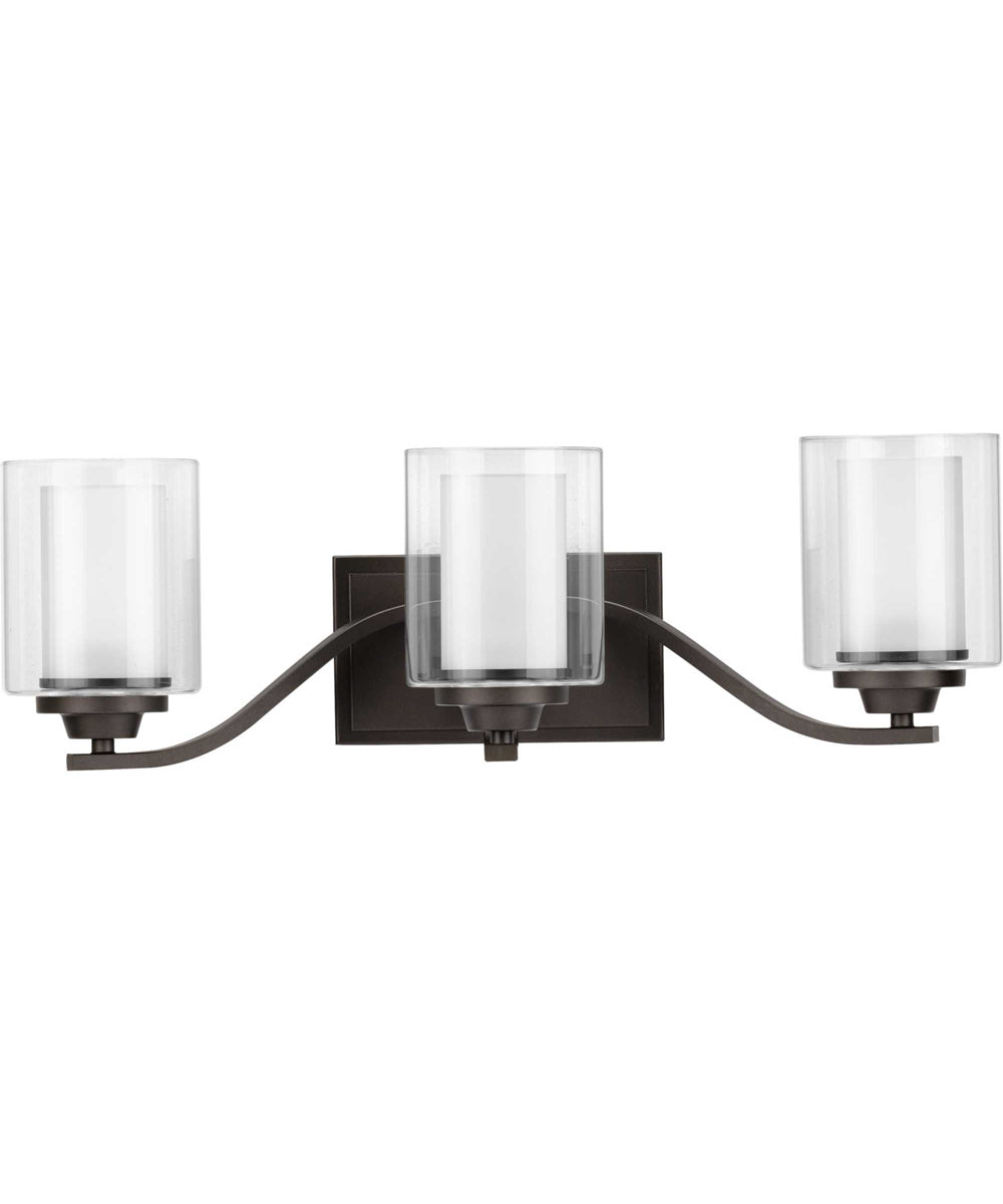 Kene 3-Light Clear Glass Craftsman Bath Vanity Light Graphite