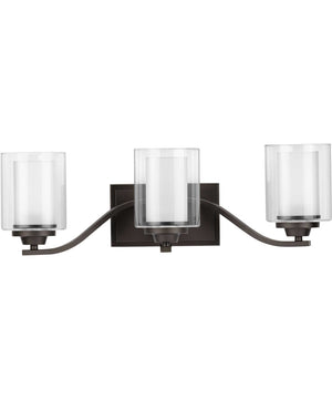 Kene 3-Light Clear Glass Craftsman Bath Vanity Light Graphite