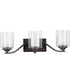 Kene 3-Light Clear Glass Craftsman Bath Vanity Light Graphite