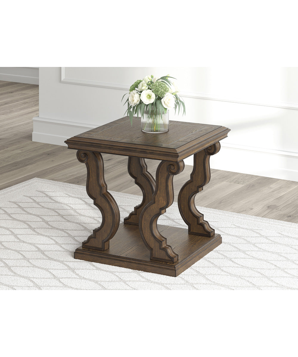 Maylee Square End Table Dark Brown