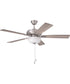 EOS 2 Light Frosted White Bowl 52" Ceiling Fan 2-Light Fan Brushed Polished Nickel