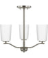 Adley 3-Light Etched White Glass Semi-Flush Convertible Light Brushed Nickel