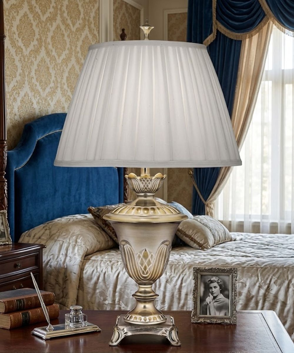 32"H Milano Silver Signature by Stiffel Table Lamp, 3-Way