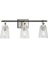 Cassell 3-Light Matte Black Luxe Industrial Bath & Vanity Light Brushed Nickel
