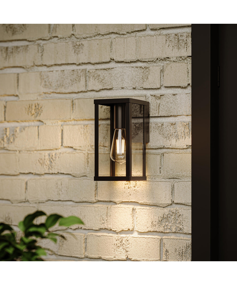 Ryle 1-Light Small Wall Lantern with Clear Glass Panels Antique Bronze