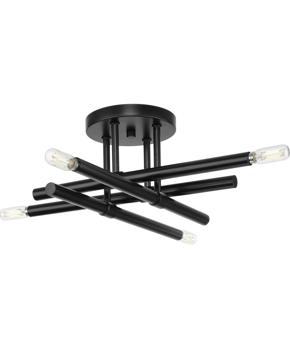 Arya 4-Light 20" Semi-Flush Mount Light Matte Black