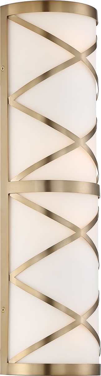 7"W Sylph 4-Light Vanity & Wall Burnished Brass / Satin White