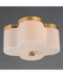 Clover 2-Light Flush Mount Natural Aged Brass