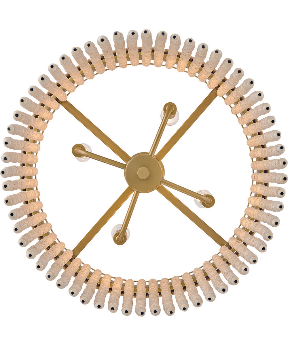 Indra 4-Light Large Convertible Semi-Flush Mount in Lacquered Brass