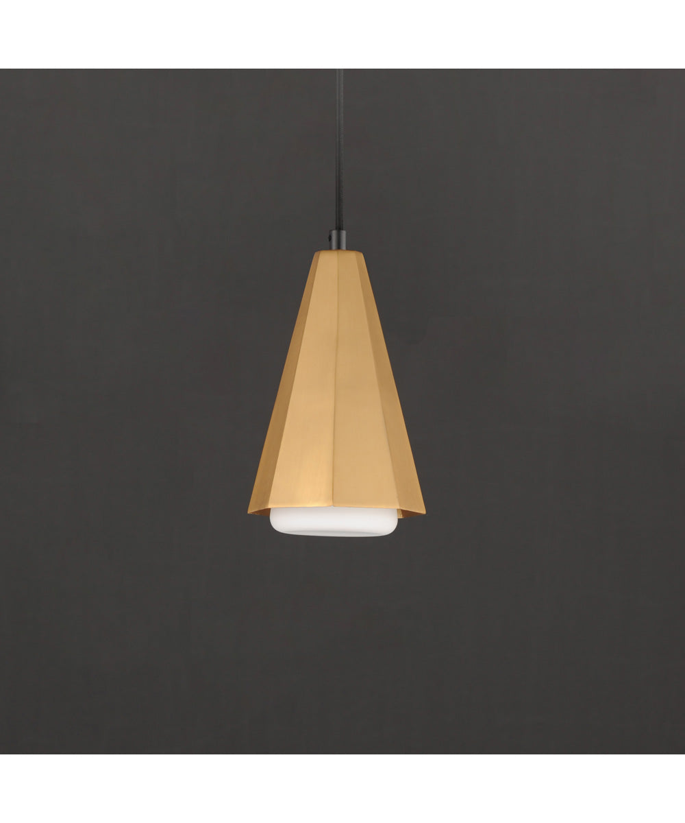 Rizzo Single Pendant Black / Antique Brass