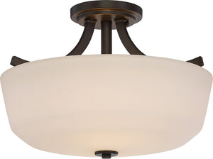 15"W Laguna 2-Light Close-to-Ceiling Forest Bronze