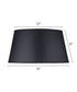 12x15x8 Black Opaque/Gold Foil Tapered Drum Hardback Lampshade