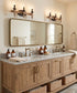 Glenwood 21"W 3-Light Aged Bronze and Distressed Oak Finish Bathroom Vanity Light Fixture