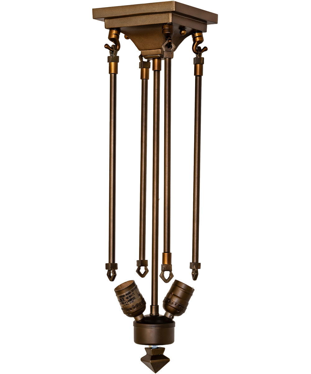 17" Square Pinecone Ridge Semi-Flush Mount