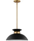 Perkins 1-Light Pendant Matte Black / Burnished Brass
