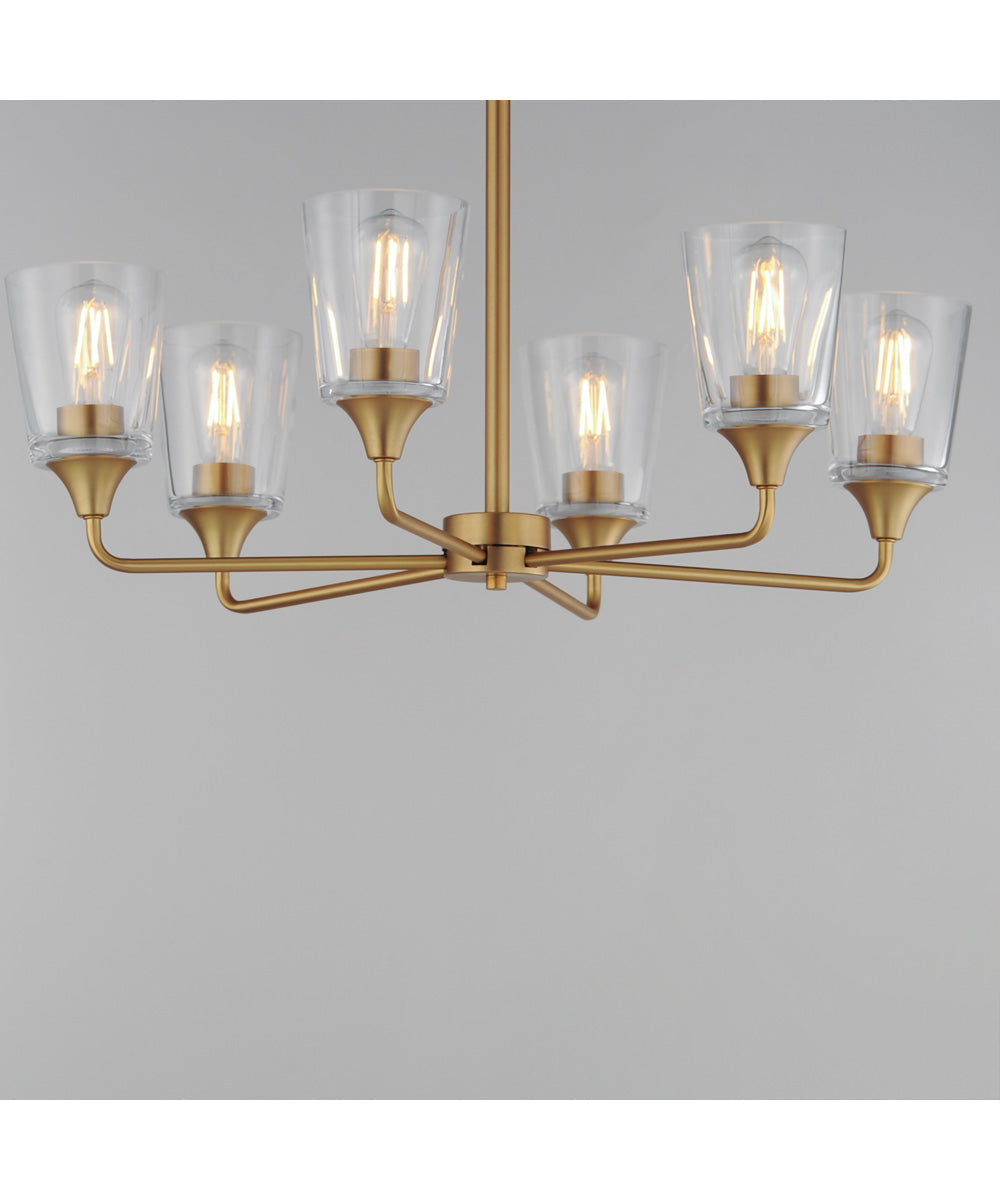 Hudson 6-Light Chandelier Natural Aged Brass