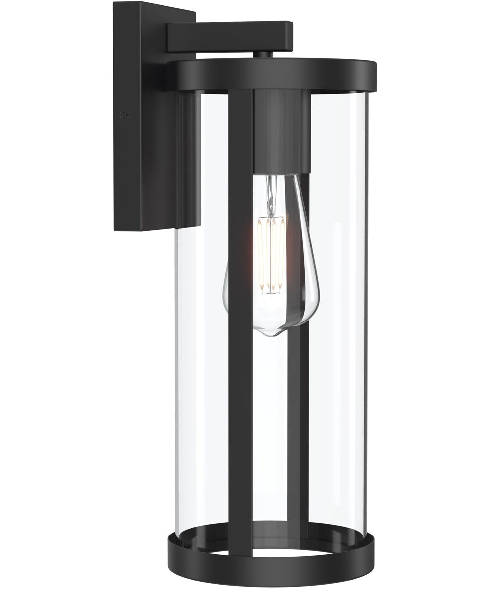 Kagen Large Outdoor Wall Light with Clear Glass Panels Matte Black