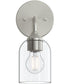 Ilia 1-Light Wall Sconce with Clear Glass Shade Brushed Nickel