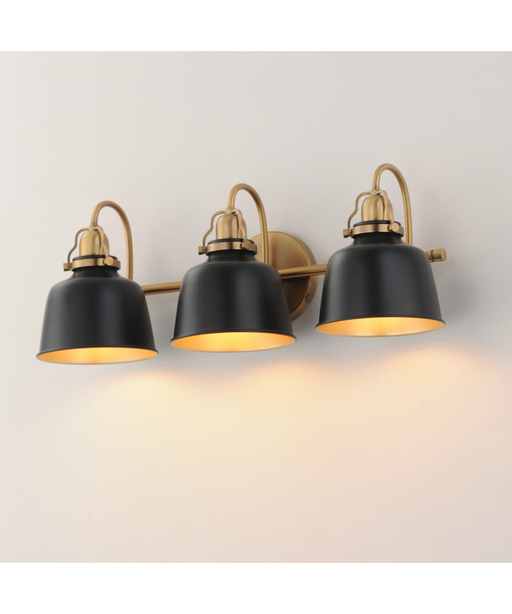 Hollis 3-Light Sconce Natural Aged Brass