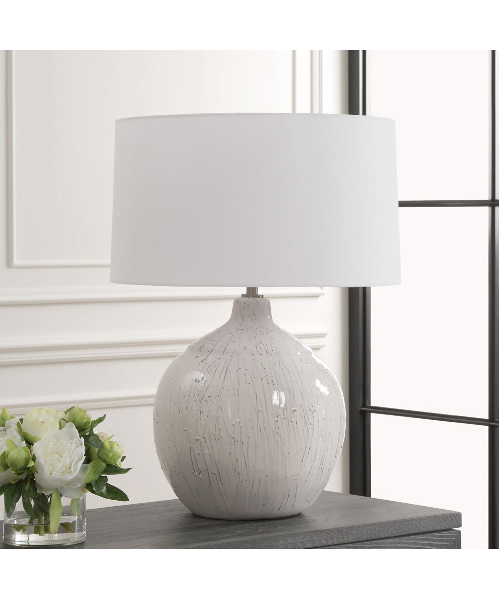 Dribble White Glaze Table Lamp