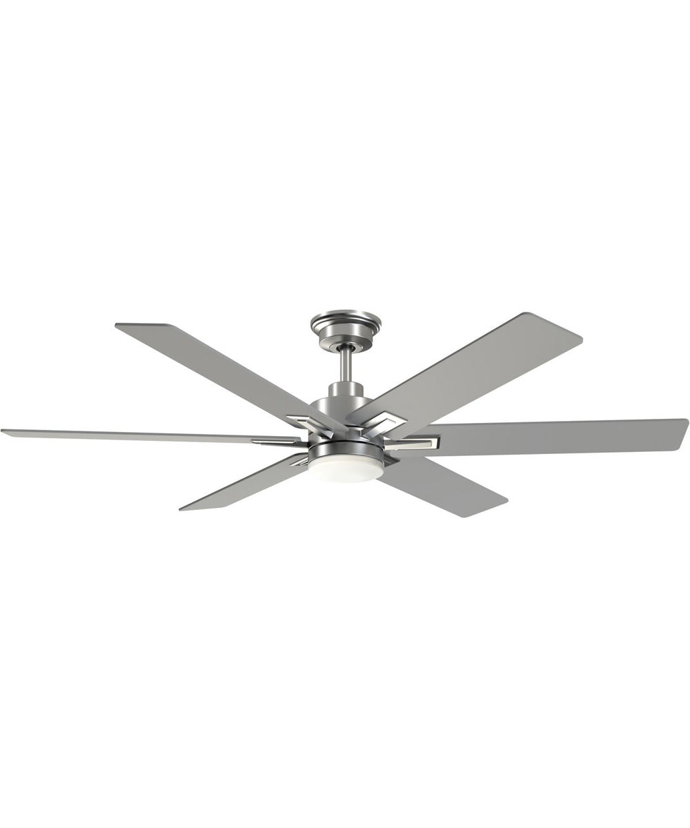 Dallam 60 in. 6-Blade Ceiling Fan with Integrated CCT-LED Light Brushed Nickel