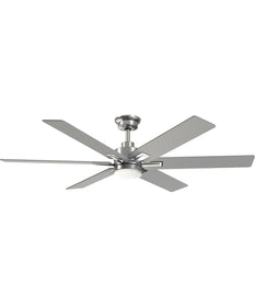 Dallam 60 in. 6-Blade Ceiling Fan with Integrated CCT-LED Light Brushed Nickel