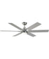 Dallam 60 in. 6-Blade Ceiling Fan with Integrated CCT-LED Light Brushed Nickel