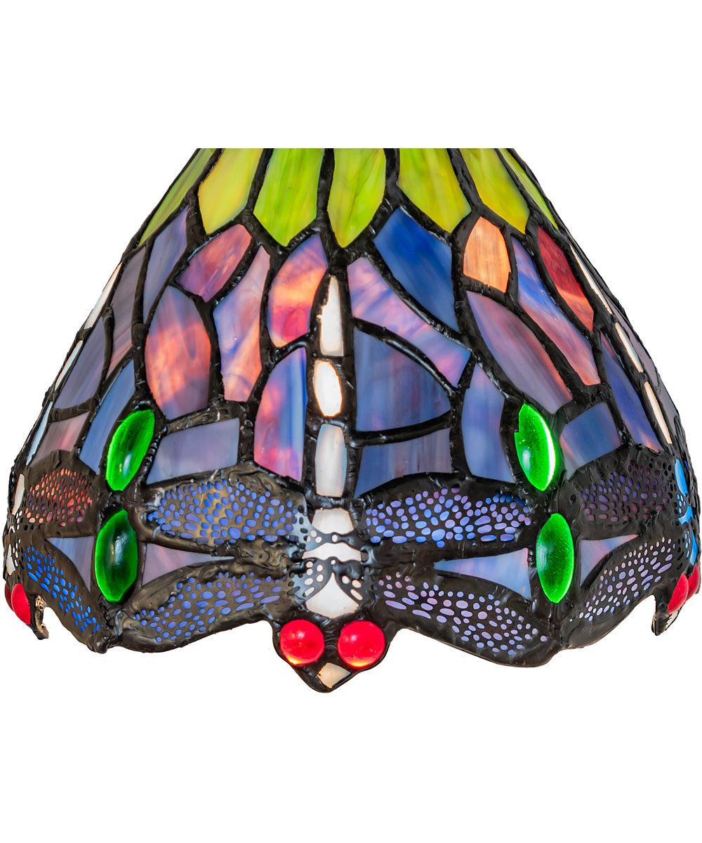 7" Wide Tiffany Hanginghead Dragonfly Flushmount Light