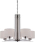 26"W Parallel 5-Light Chandelier Polished Nickel