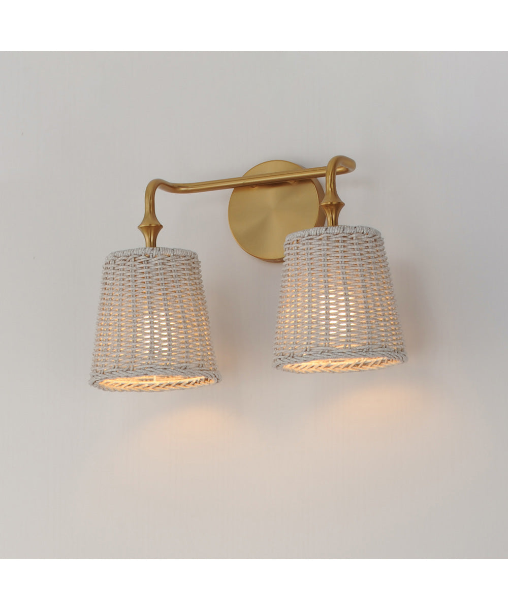 Baja 2-Light Sconce Natural Aged Brass