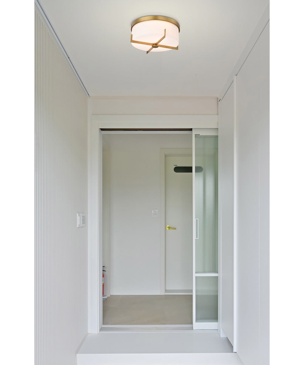 Roselle 3-Light Close-to-Ceiling Natural Brass