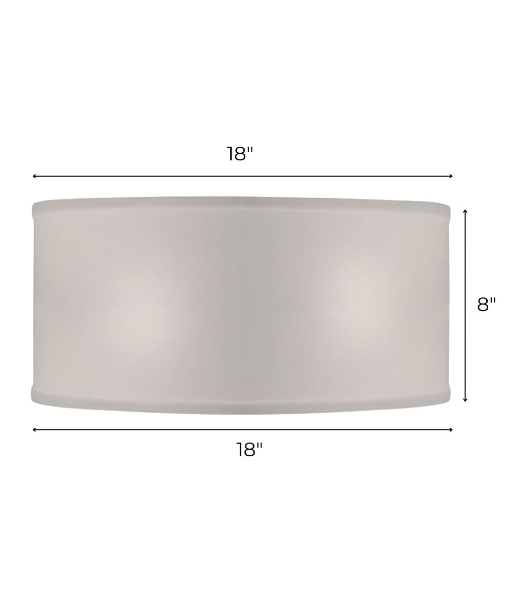 18x18x8 White Camelot Shallow Drum Hardback Lampshade
