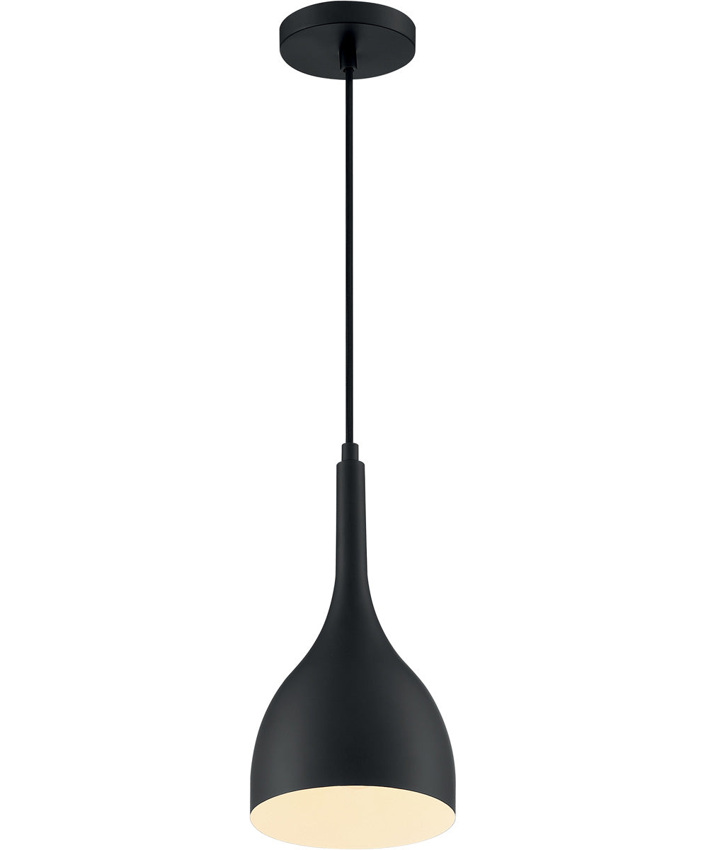 7"W Bellcap 1-Light Pendant Matte Black