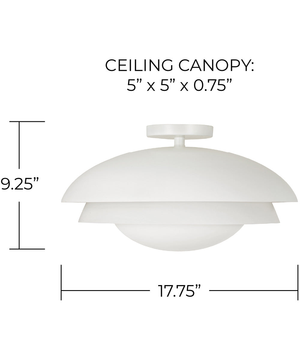 Jensen 1-Light Semi-Flush Matte White
