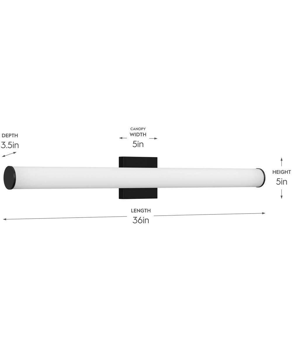 Phase 6.2 36 in. 5CCT Integrated LED Linear Vanity Light Black