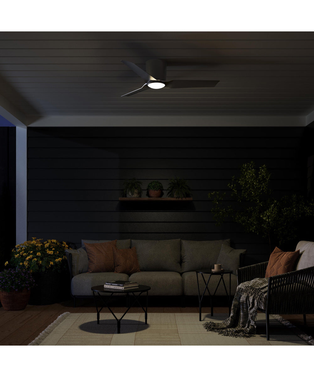 Rynn 48-in. 3-Blade Flush Mount Modern LED Ceiling Fan Brushed Nickel