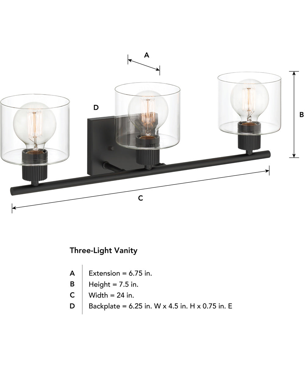 Vibrato 3 Light Vanity Matte Black