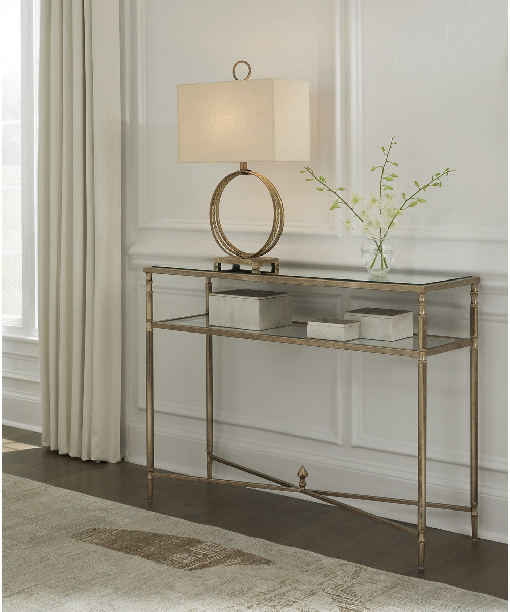 Cloverty Sofa Table Aged Gold