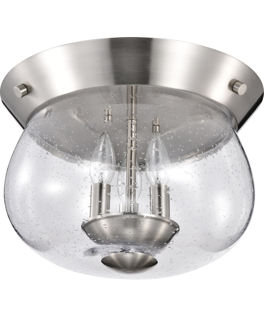 Boliver 3-Light Close-to-Ceiling Brushed Nickel