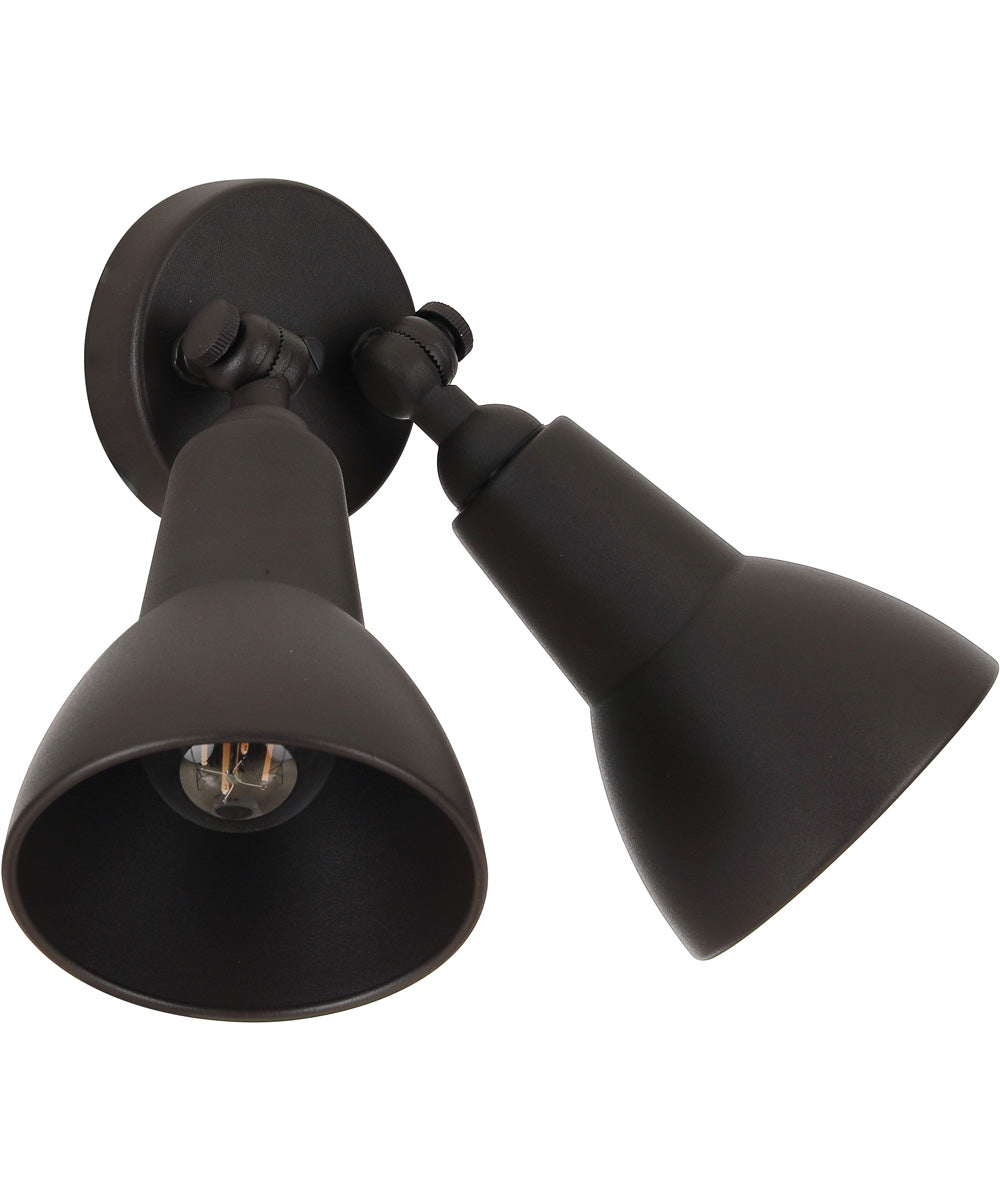 Flood Light 2-Light Outdoor Lighting Dark Textured Bronze