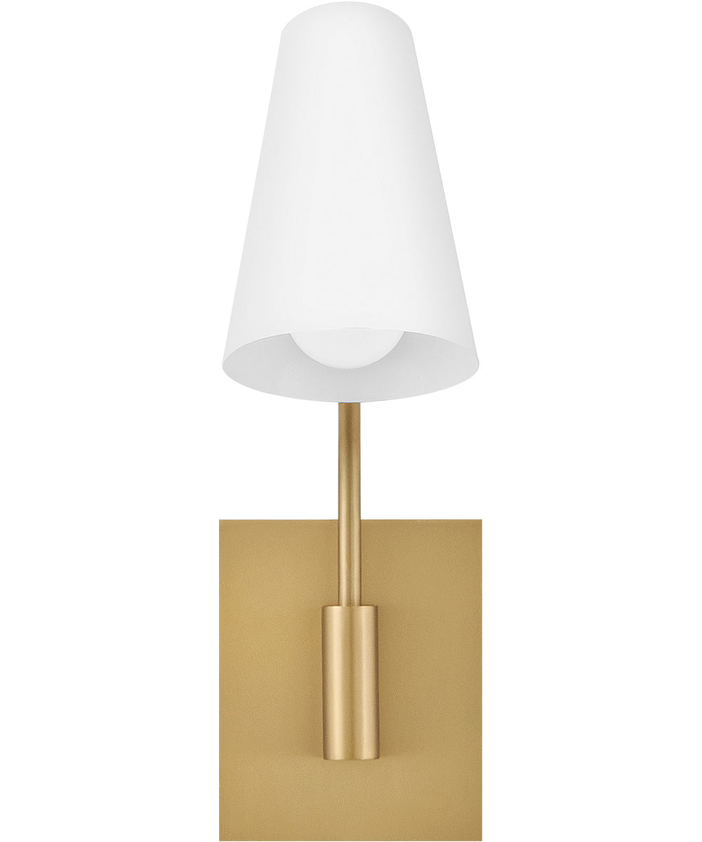 Bray 1-Light Medium Swing Arm Single Light Sconce in Lacquered Brass