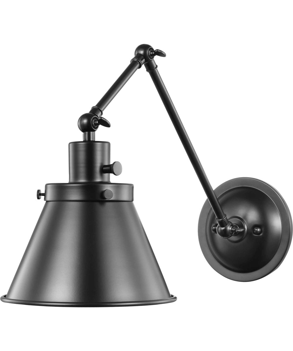 Hinton Black Swing Arm Wall Light Matte Black