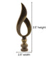 Antique Metal Modern Flame Wish Lamp Finial with Antiqued Brass Base 3.5"h