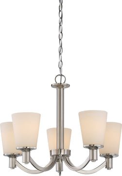 23"W Laguna 5-Light Chandelier Brushed Nickel