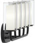 Mack 3-Light Vanity Light with Layered Glass Shades Matte Black