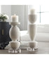Lido White Stone Candleholders, Set of 2