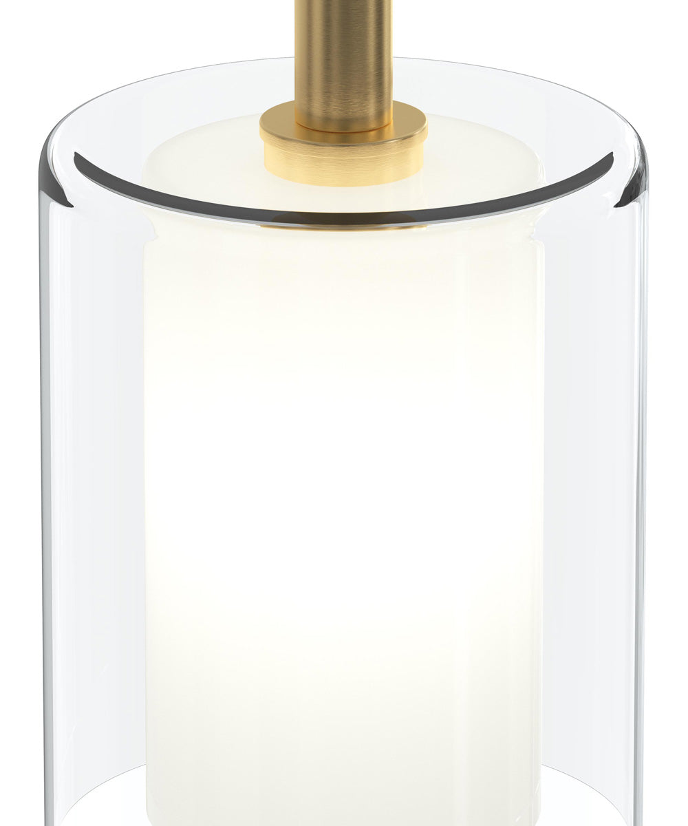 Mack 1-Light Pendant with Layered Glass Shade Brushed Gold